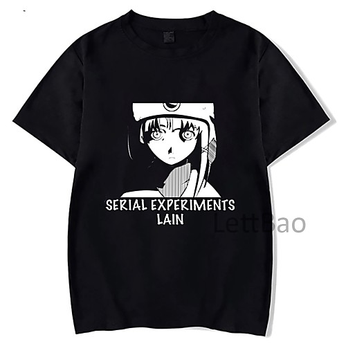 

Inspired by Serial Experiments Lain Cosplay Anime Cartoon Polyester / Cotton Blend Print Harajuku Graphic Kawaii T-shirt For Women's / Men's