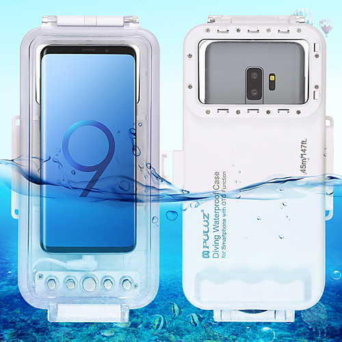 

PULUZ Professional [45m/147ft] Diving Surfing Swimming Snorkeling Photo Video Waterproof Protective Case Underwater Housing for Galaxy, Huawei, Xiaomi and All Android OTG Smartphones with Type-C Port