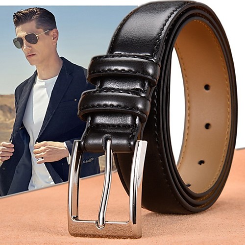

Men's Wide Belt Leather Belt Solid Colored