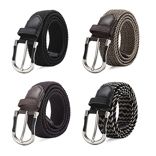 

Men's Wide Belt 100g / m2 Polyester Knit Stretch Belt Color Block