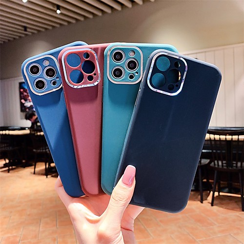 

Phone Case For Apple Back Cover iPhone 12 Pro Max 11 Pro Max Shockproof Dustproof Solid Colored TPU