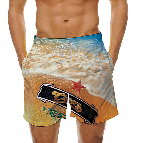 

Men's Designer Casual / Sporty Big and Tall Quick Dry Breathable Soft Holiday Beach Swimming Pool Shorts Bermuda shorts Swim Trucks Pants Graphic Prints Ocean Letter Short Drawstring Elastic / Summer