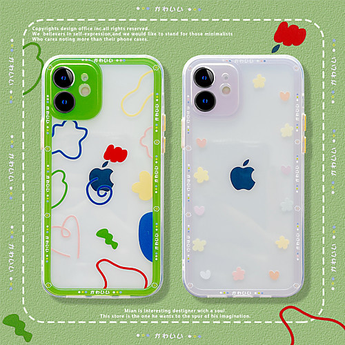 

Phone Case For Apple Back Cover iPhone 12 Pro Max 11 SE 2020 X XR XS Max 8 7 Shockproof Dustproof Cartoon Geometric Pattern TPU