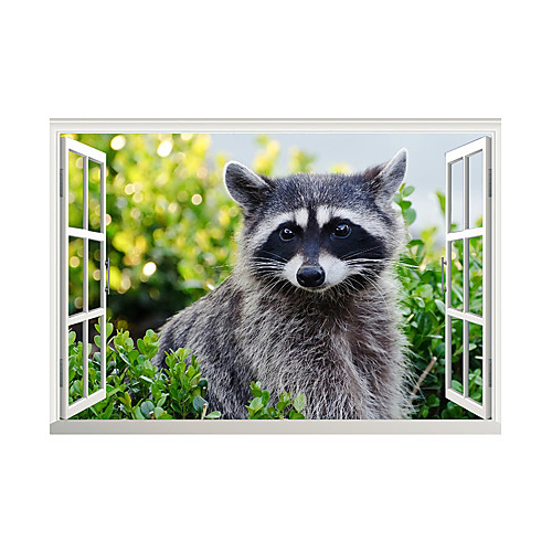 

3D Fake Window With Cute Animal Panda Koala Background Decoration Can Be Removed Stickers