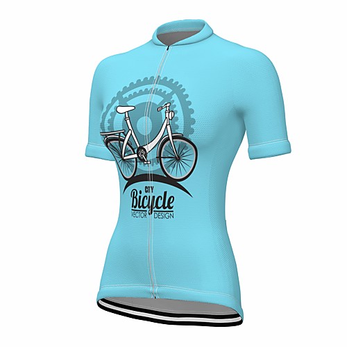 

21Grams Women's Short Sleeve Cycling Jersey Summer Spandex Polyester Blue Gear Bike Jersey Top Mountain Bike MTB Road Bike Cycling Quick Dry Moisture Wicking Breathable Sports Clothing Apparel