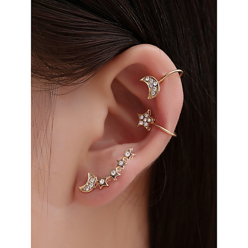 

All-match Fashion Star And Moon Ear Cuffs