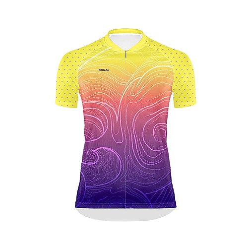 

21Grams Women's Short Sleeve Cycling Jersey Summer Spandex Polyester Yellow Gradient Bike Top Mountain Bike MTB Road Bike Cycling Quick Dry Breathable Back Pocket Sports Clothing Apparel / Athleisure