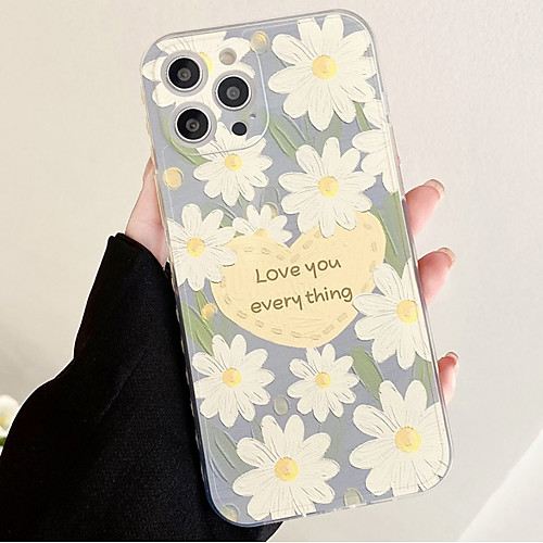 

Phone Case For Apple Back Cover iPhone 12 Pro Max 11 SE 2020 X XR XS Max 8 7 Shockproof Dustproof Geometric Pattern Flower TPU