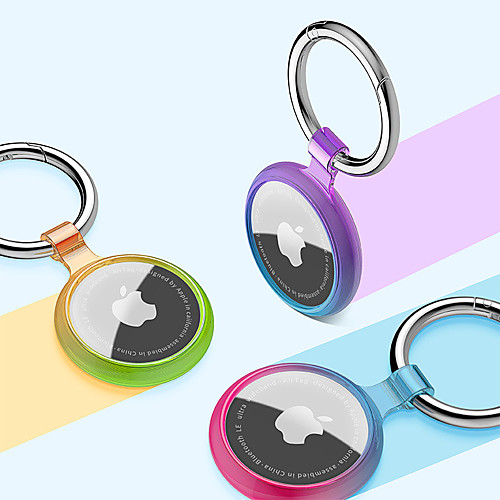 

Gradient Transparent Protective Case For Apple Airtag Tracker Location Anti-Lost Device with Keychain Anti-Scratch Protector Cover For Airtags