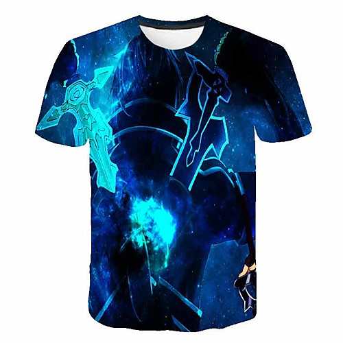 

Inspired by SAO Swords Art Online Anime Cartoon 100% Polyester 3D 3D Harajuku Graphic T shirt For Women's / Men's