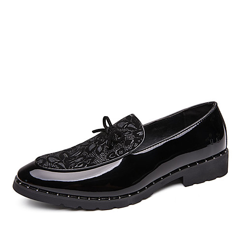 

Men's Loafers & Slip-Ons Dress Shoes Comfort Loafers Penny Loafers Casual Daily Party & Evening PU Non-slipping Wear Proof Red Blue Black Floral Fall Winter