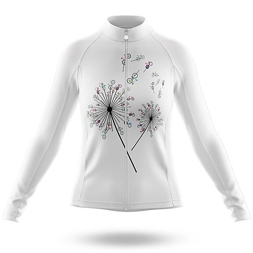 

21Grams Women's Long Sleeve Cycling Jersey Summer Spandex White Bike Top Mountain Bike MTB Road Bike Cycling UV Resistant Quick Dry Moisture Wicking Sports Clothing Apparel / Stretchy / Athleisure
