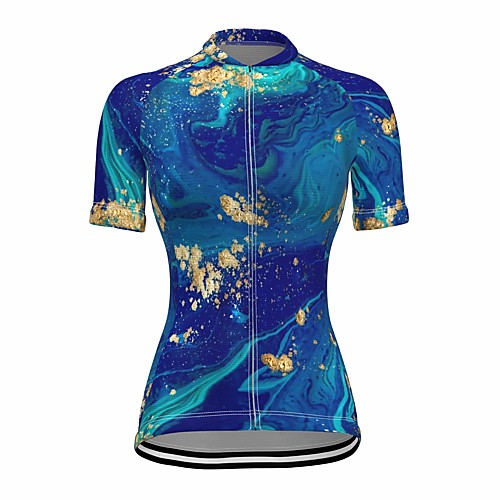 

21Grams Women's Short Sleeve Cycling Jersey Summer Spandex Blue Bike Top Mountain Bike MTB Road Bike Cycling Sports Clothing Apparel / Stretchy / Athleisure