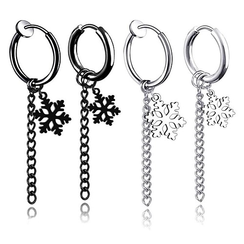 

Men's Earrings Classic Holiday Birthday Stylish Simple Stainless Steel Earrings Jewelry Silver / White / Black For Street Formal Date Festival 1pc