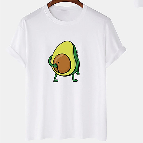 

Men's Unisex Tee T shirt Hot Stamping Graphic Prints Fruit Plus Size Print Short Sleeve Casual Tops Cotton Basic Designer Big and Tall White Black Gray