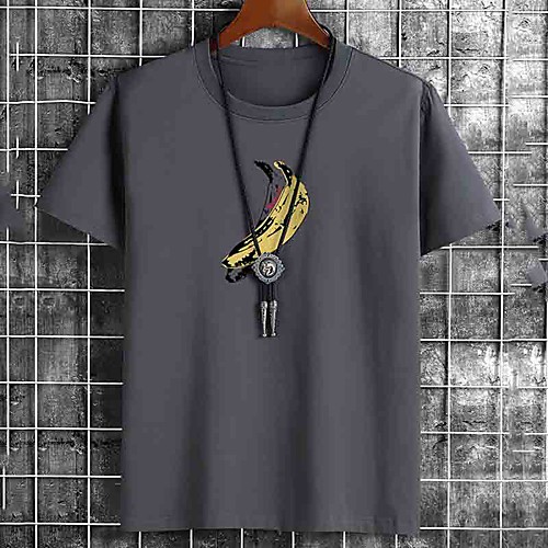 

Men's Unisex Tee T shirt Hot Stamping Graphic Prints Banana Fruit Plus Size Print Short Sleeve Casual Tops Cotton Basic Fashion Designer Big and Tall White Black Khaki