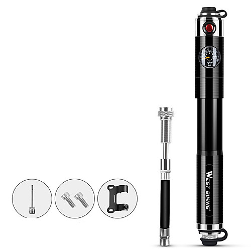 

Mini Bike Pump Mini Bike Pump With Gauge Inflated For Road Bike Mountain Bike MTB Folding Bike Recreational Cycling Cycling Bicycle Aluminum Alloy Black
