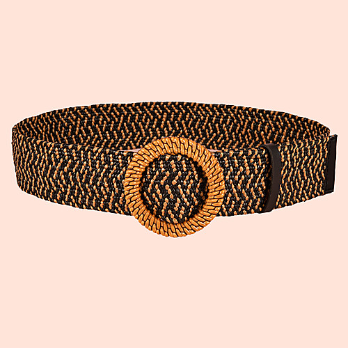 

Women's Waist Belt Valentine's Day Dirndl Black Red Belt Color Block / Orange