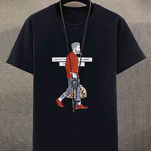 

Men's Unisex Tee T shirt Hot Stamping Graphic Prints Portrait Letter Plus Size Print Short Sleeve Casual Tops Cotton Basic Fashion Designer Big and Tall White Black Light gray