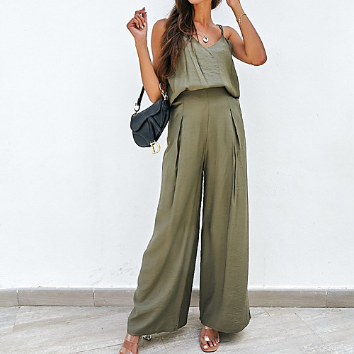 

Women's Basic Streetwear Plain Vacation Casual / Daily Two Piece Set Tank Top Tracksuit Pant Loungewear Jogger Pants Backless Tops