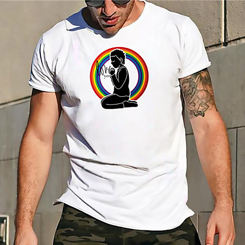

Men's Unisex Tee T shirt Hot Stamping Graphic Prints Human Plus Size Print Short Sleeve Casual Tops Basic Designer Big and Tall White