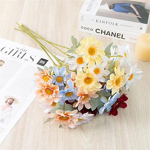 

57cm 6 Flower Head Simulation Flower Polish Chrysanthemum Silk Dutch Chrysanthemum Home Decoration