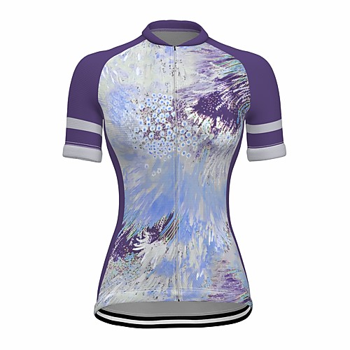 

21Grams Women's Short Sleeve Cycling Jersey Summer Spandex Purple Bike Top Mountain Bike MTB Road Bike Cycling Sports Clothing Apparel / Stretchy / Athleisure
