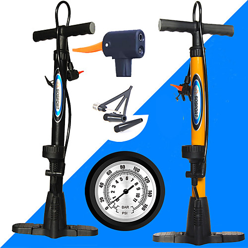 

Mini Bike Pump Portable Accurate Inflation For Road Bike Mountain Bike MTB Recreational Cycling Fixed Gear Bike Cycling Bicycle Steel Black Orange