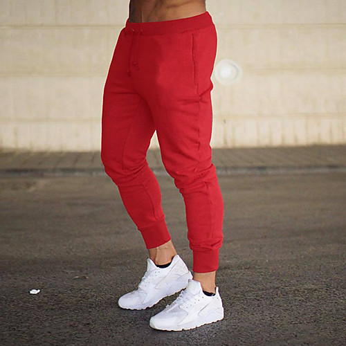 

Men's Casual / Sporty Soft Outdoor Casual Daily Pants Chinos Pants Solid Colored Full Length Sporty Red Army Green Black Light gray