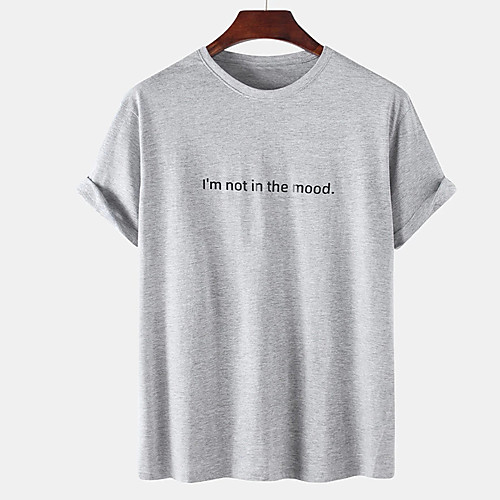 

Men's Unisex Tee T shirt Hot Stamping Graphic Prints Letter Plus Size Print Short Sleeve Casual Tops Cotton Basic Designer Big and Tall White Gray