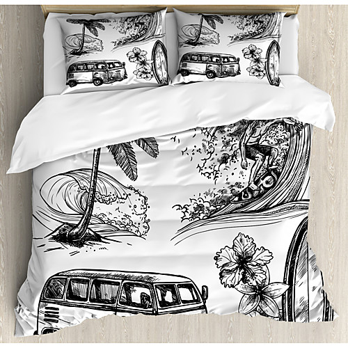 

3-Piece Duvet Cover Set Hotel Bedding Sets Comforter Cover with Soft Lightweight Microfiber Include 1 Duvet Cover 2 Pillowcases for Double/Queen/King(1 Pillowcase for Twin/Single)