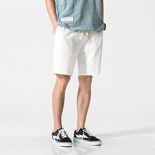 

Men's Sporty Casual / Sporty Quick Dry Breathable Soft Daily Sports Chinos Shorts Pants Solid Color Short Drawstring Elastic Waist ArmyGreen White Blue Black Gray