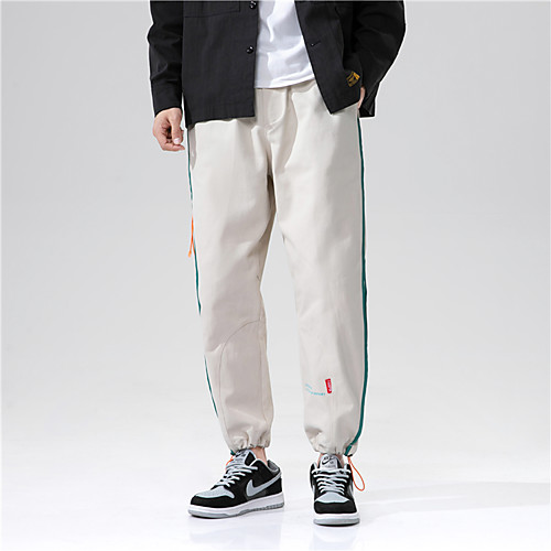 

Men's Casual / Sporty Sports Daily Pants Pants Solid Color Full Length Black Beige
