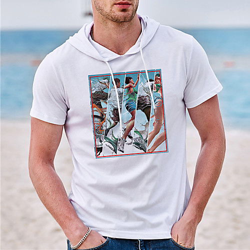 

Men's Unisex Tee T shirt Shirt Hot Stamping Graphic Prints Human Plus Size Short Sleeve Casual Tops Cotton Basic Designer Big and Tall White
