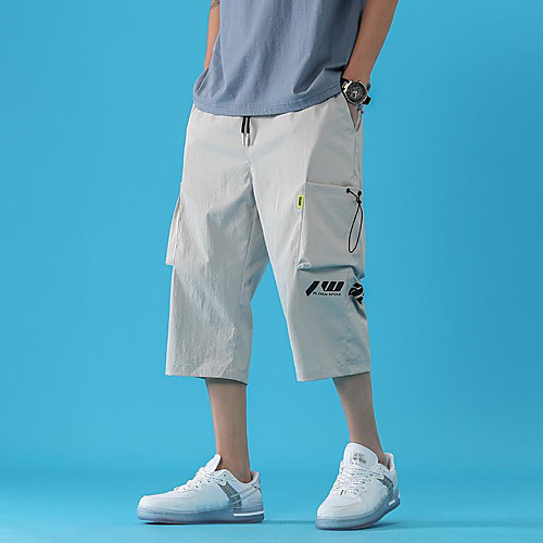 

Men's Chino Chinos Capri shorts Pants Graphic Blue Black Light gray