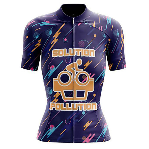 

21Grams Women's Short Sleeve Cycling Jersey Summer Spandex Violet Bike Top Mountain Bike MTB Road Bike Cycling Sports Clothing Apparel / Stretchy / Athleisure
