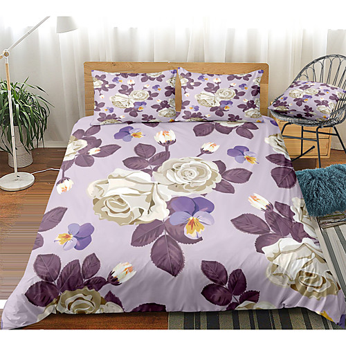 

Duvet Cover Sets 3 Piece Rayon / Polyester 3D Rainbow Reactive Print Bohemian Style