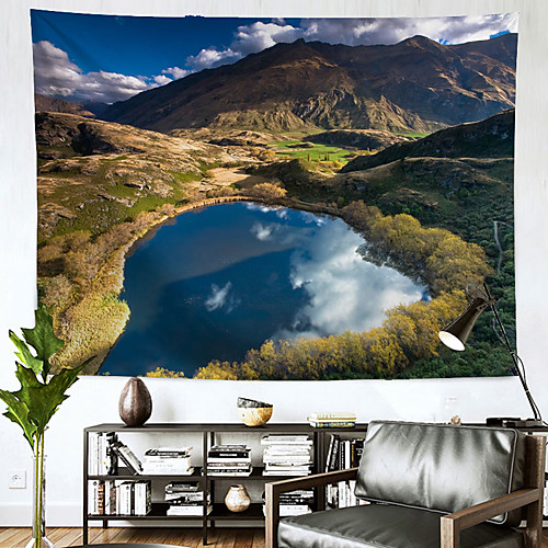 

Landscape Wall Tapestry Art Decor Blanket Curtain Hanging Home Bedroom Living Room Decoration Polyester Heart Mountain River