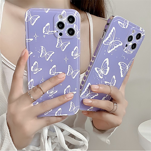 

Phone Case For Apple Back Cover iPhone 12 Pro Max 11 SE 2020 X XR XS Max 8 7 Shockproof Dustproof Butterfly TPU