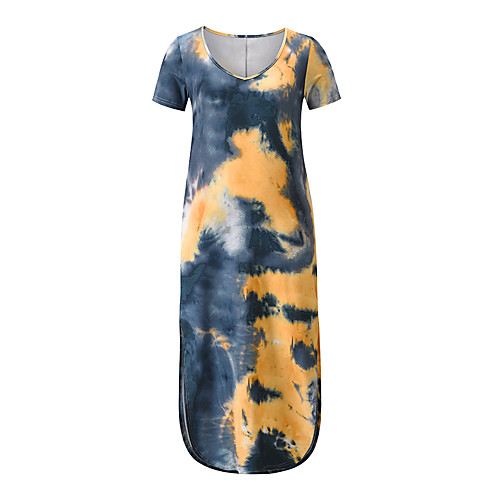 

Women's A Line Dress Midi Dress Dusty Rose Green Black Red Short Sleeve Pattern Summer Casual 2021 S M L XL XXL