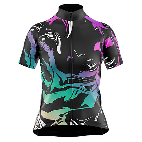 

21Grams Women's Short Sleeve Cycling Jersey Summer Spandex Black 3D Bike Top Mountain Bike MTB Road Bike Cycling Sports Clothing Apparel / Stretchy / Athleisure