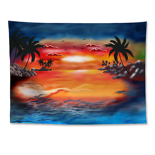 

Landscape Beach Wall Tapestry Art Decor Blanket Curtain Hanging Home Bedroom Living Room Decoration Polyester