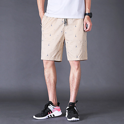 

Men's Shorts Chino Breathable Outdoor Casual Daily Chinos Shorts Pants Print Landscape Short Drawstring Pocket Deep Blue Khaki Light Blue