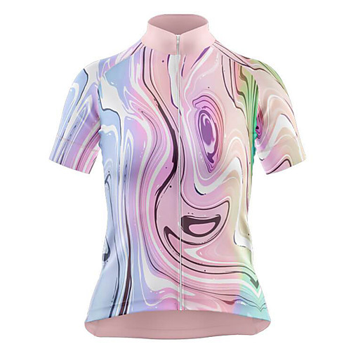 

21Grams Women's Short Sleeve Cycling Jersey Summer Spandex Pink 3D Bike Top Mountain Bike MTB Road Bike Cycling Sports Clothing Apparel / Stretchy / Athleisure