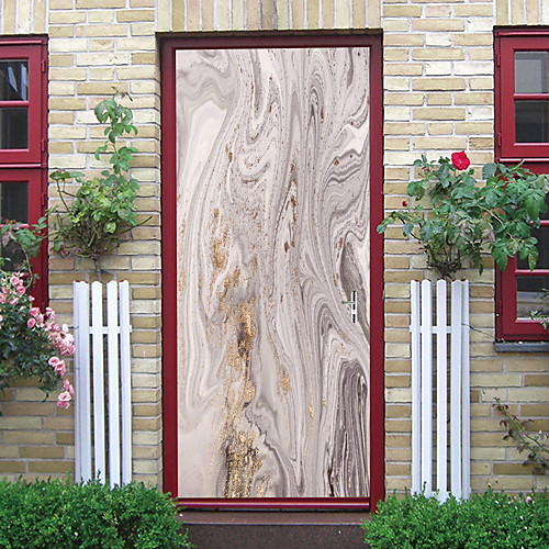 

2pcs Self-adhesive Creative Door Sticker Marble Pattern Living Room Diy Decoration Home Waterproof Wall Sticker