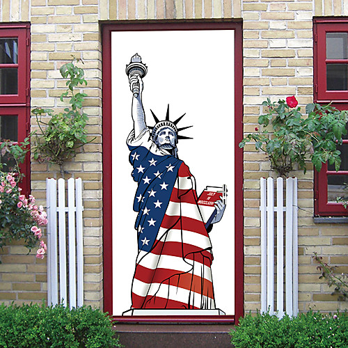

2pcs Self-adhesive Creative Door Sticker Liberty Living Room Diy Decoration Home Waterproof Wall Sticker