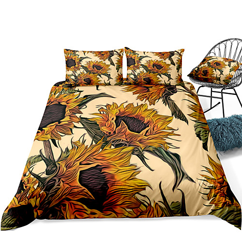 

Duvet Cover Sets 3 Piece Rayon / Polyester 3D Rainbow Reactive Print Bohemian Style