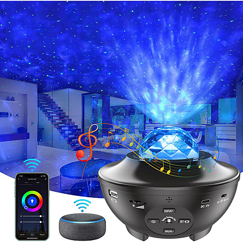 

Star Projector Smart Galaxy Projector Night Light Starry Decor Light Compatible with Alexa and Google Home APP and Remote Control Music Skylight Projector for Bedroom Party Build in Speaker