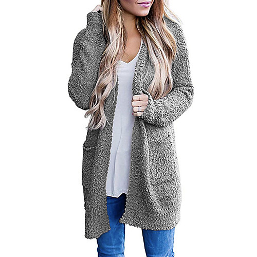 

Women's Coat Causal Fall Winter Long Coat V Neck Regular Fit Casual Jacket Solid Color Pocket ArmyGreen Welcome to take samples to compare quality / Holiday