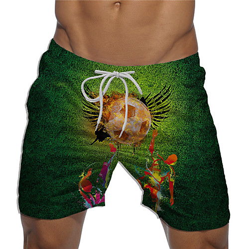 

Men's Designer Casual / Sporty Big and Tall Quick Dry Breathable Soft Holiday Beach Swimming Pool Shorts Bermuda shorts Swim Trucks Pants Graphic Prints Football Short Drawstring Elastic Drawstring